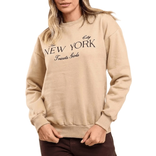 Moletom Feminino Tricats Careca BEGE -18484